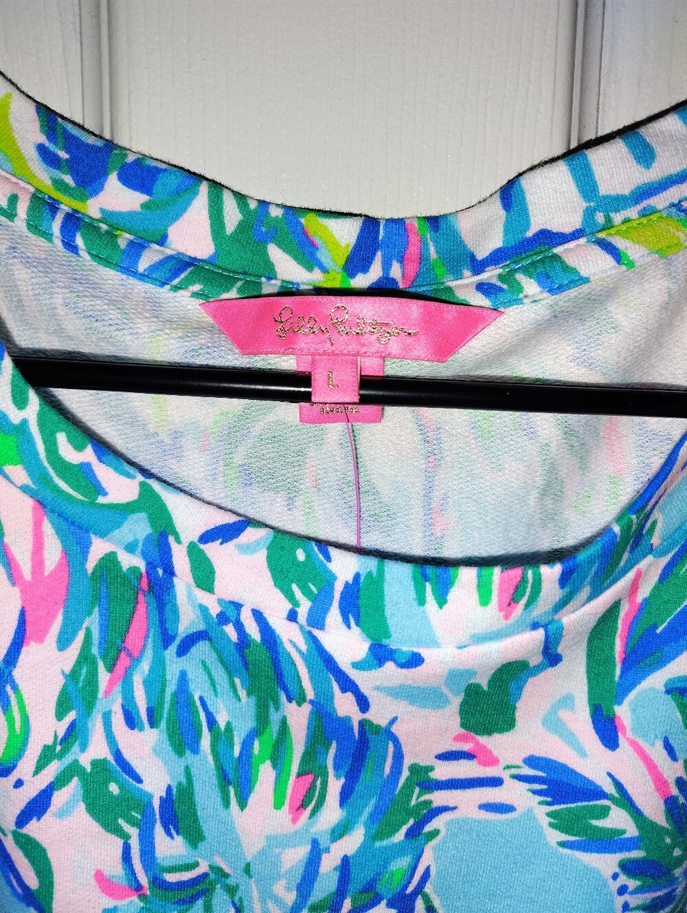 Lilly Pulitzer Size LG Blue Ibiza Cabana Cocktail Jansen Long Sleeve Sweater - Picture 4 of 8
